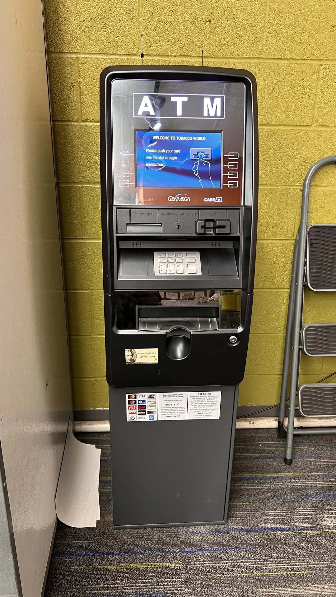 In-store ATM machine available at GS Vape Barberton, Ohio