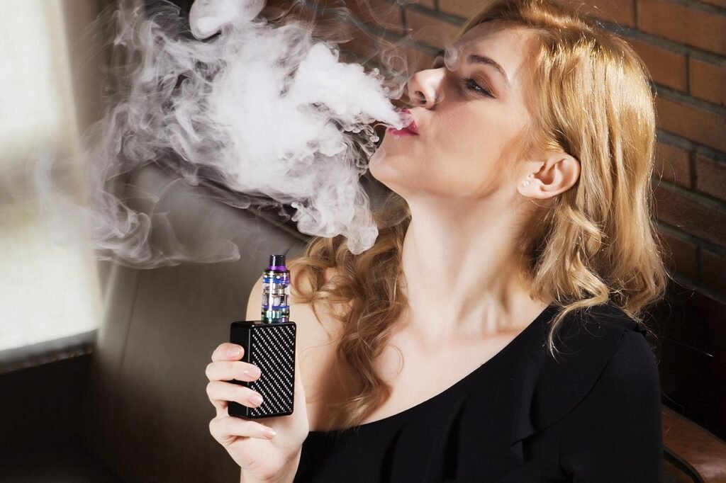 beauty, electronic cigarette, smoke, brick wall, vape, vape, vape, vape, vape, vape