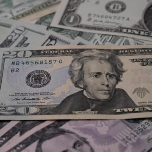 Detailed image of US dollar bills showcasing various denominations symbolizing finance and wealth.